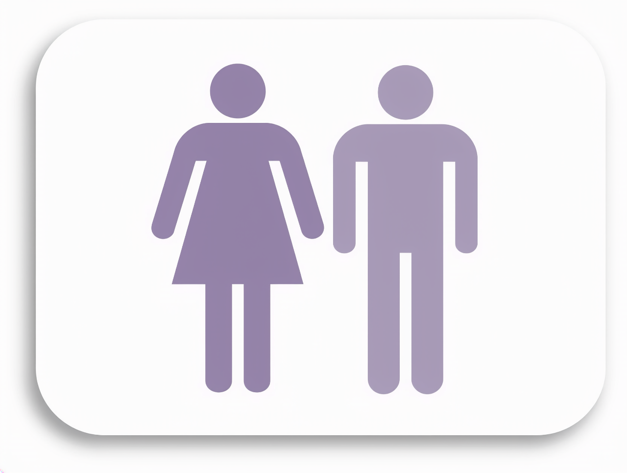 Silhouetted outline illustrations indicating men and women, stood next to each other.