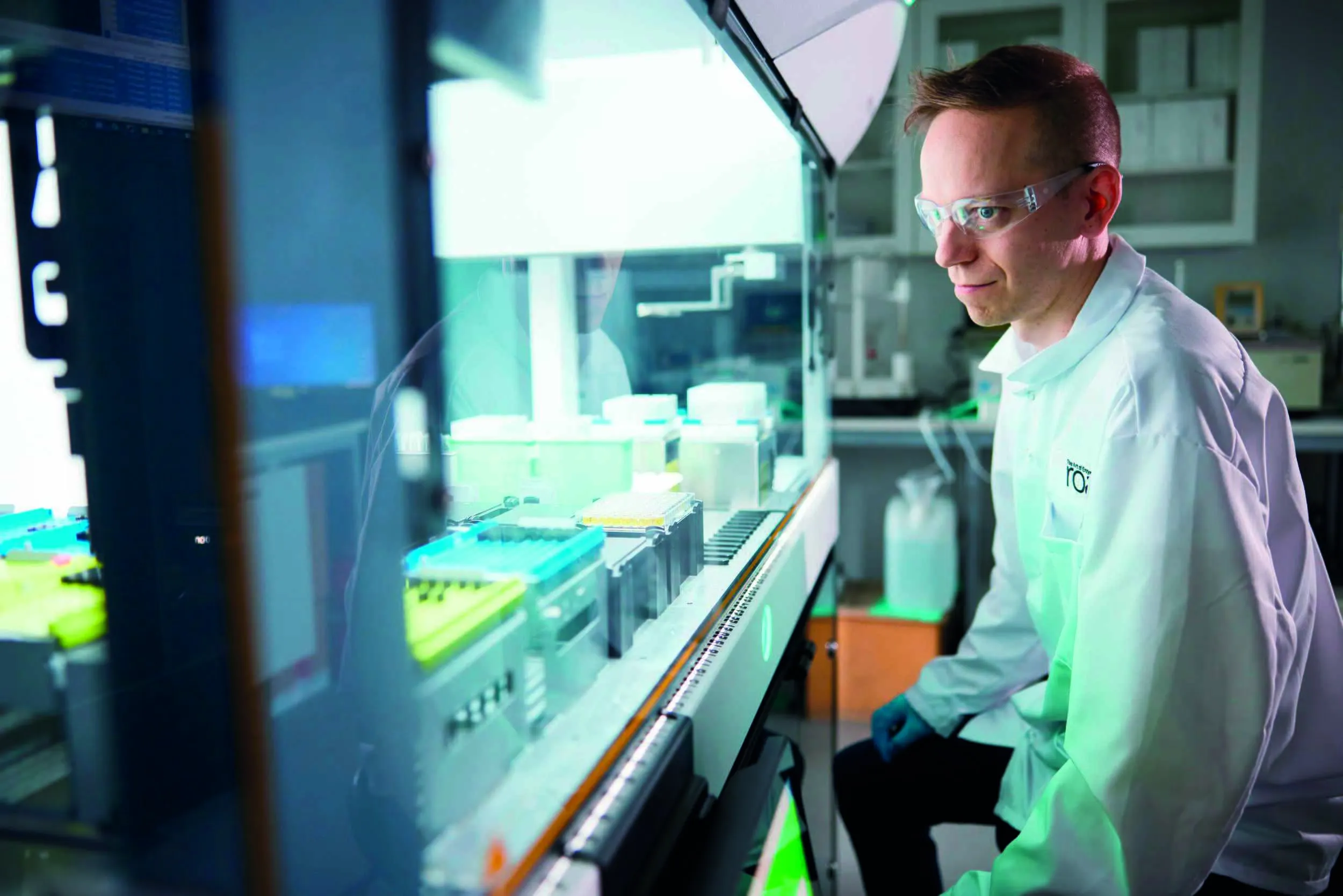 An AB Enzymes R&D colleague at our lab in Rajamäki, Finland