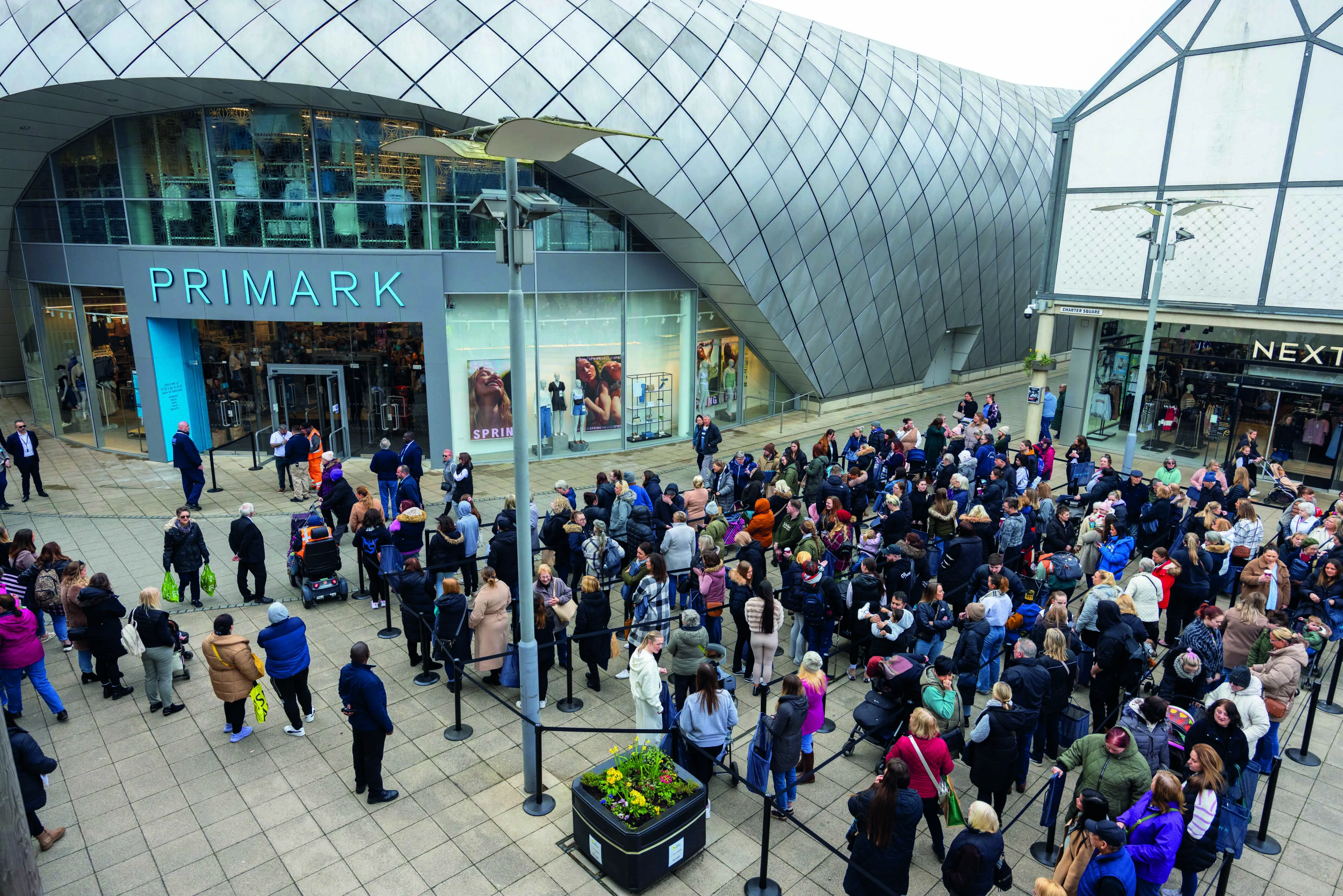 Opening day queue at Primark’s new store in Bury St Edmunds, 6 March 2024