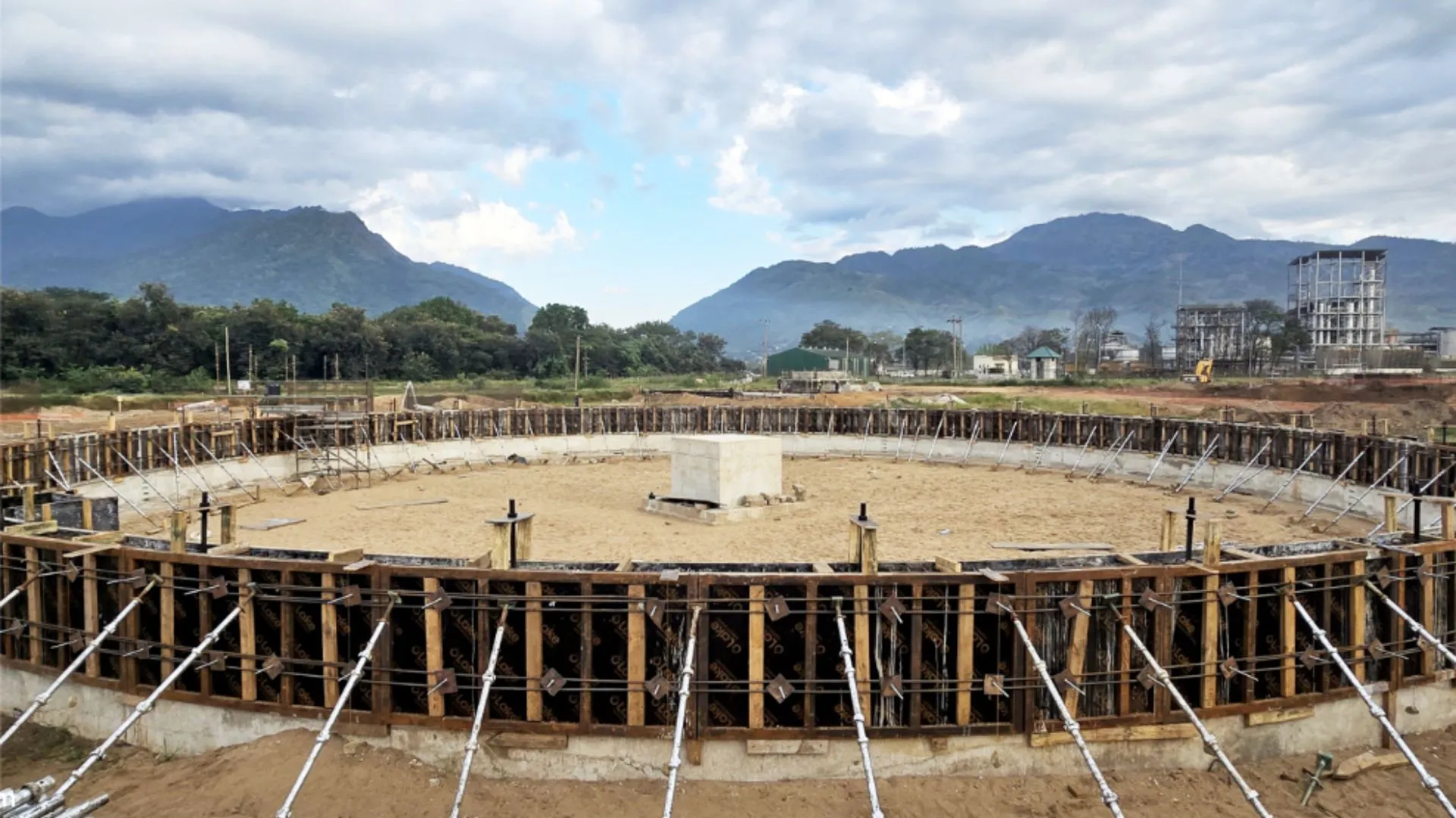 A bio-digester under construction at the new ethanol distillery at Kilombero, Tanzania