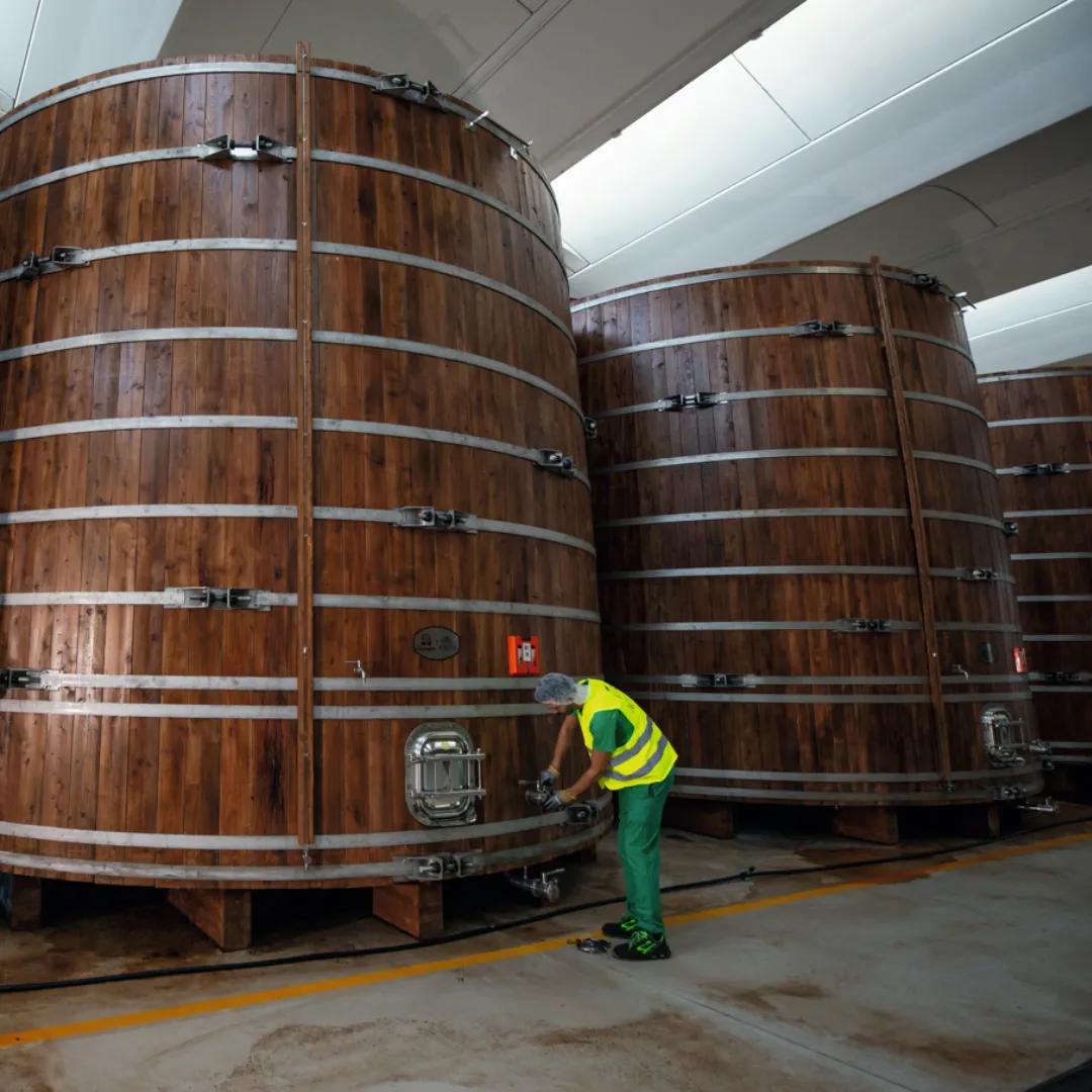 Ageing barrels for balsamic vinegar of Modena at Acetum’s factory in Cavezzo, Italy