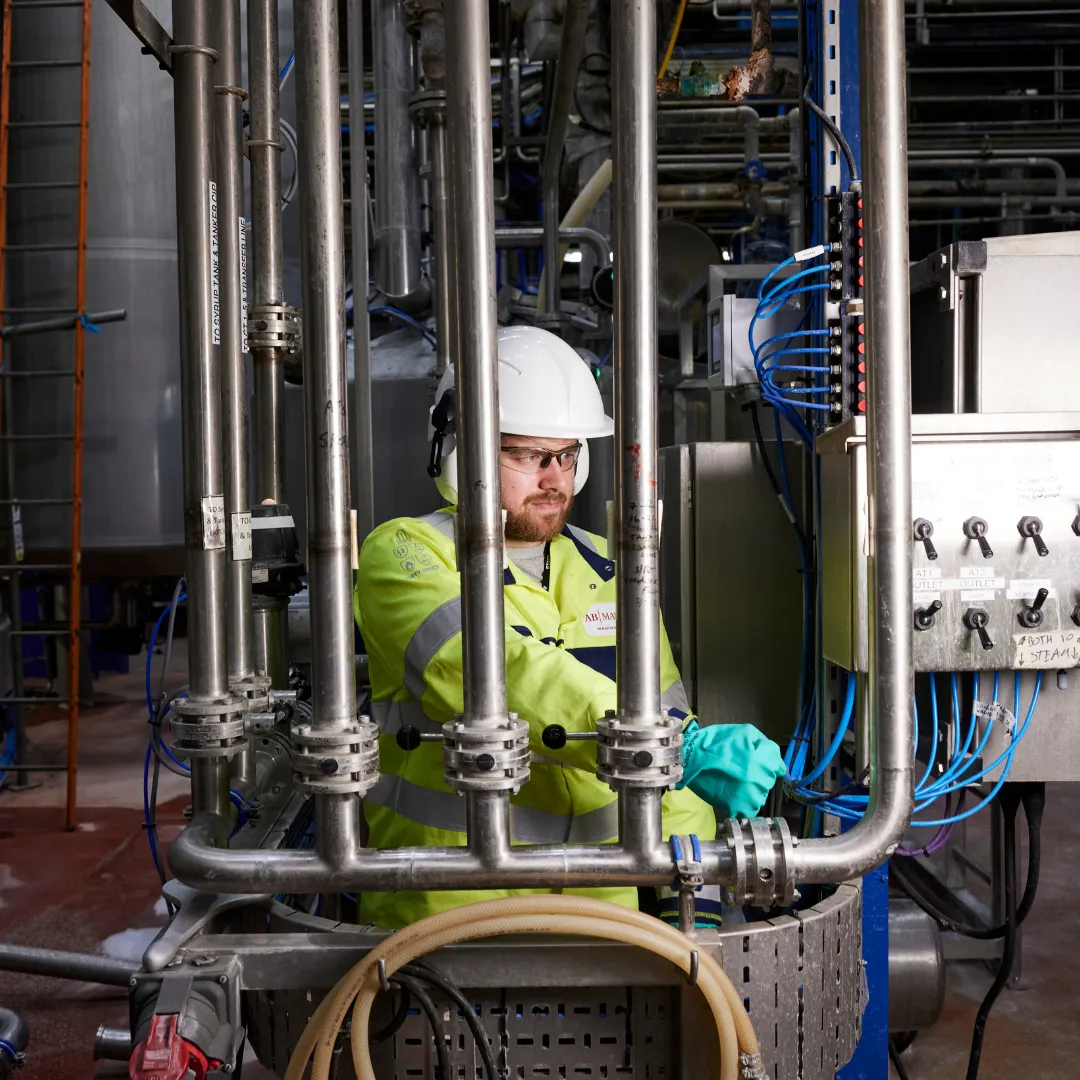 A colleague at AB Mauri's plant in Hull, UK