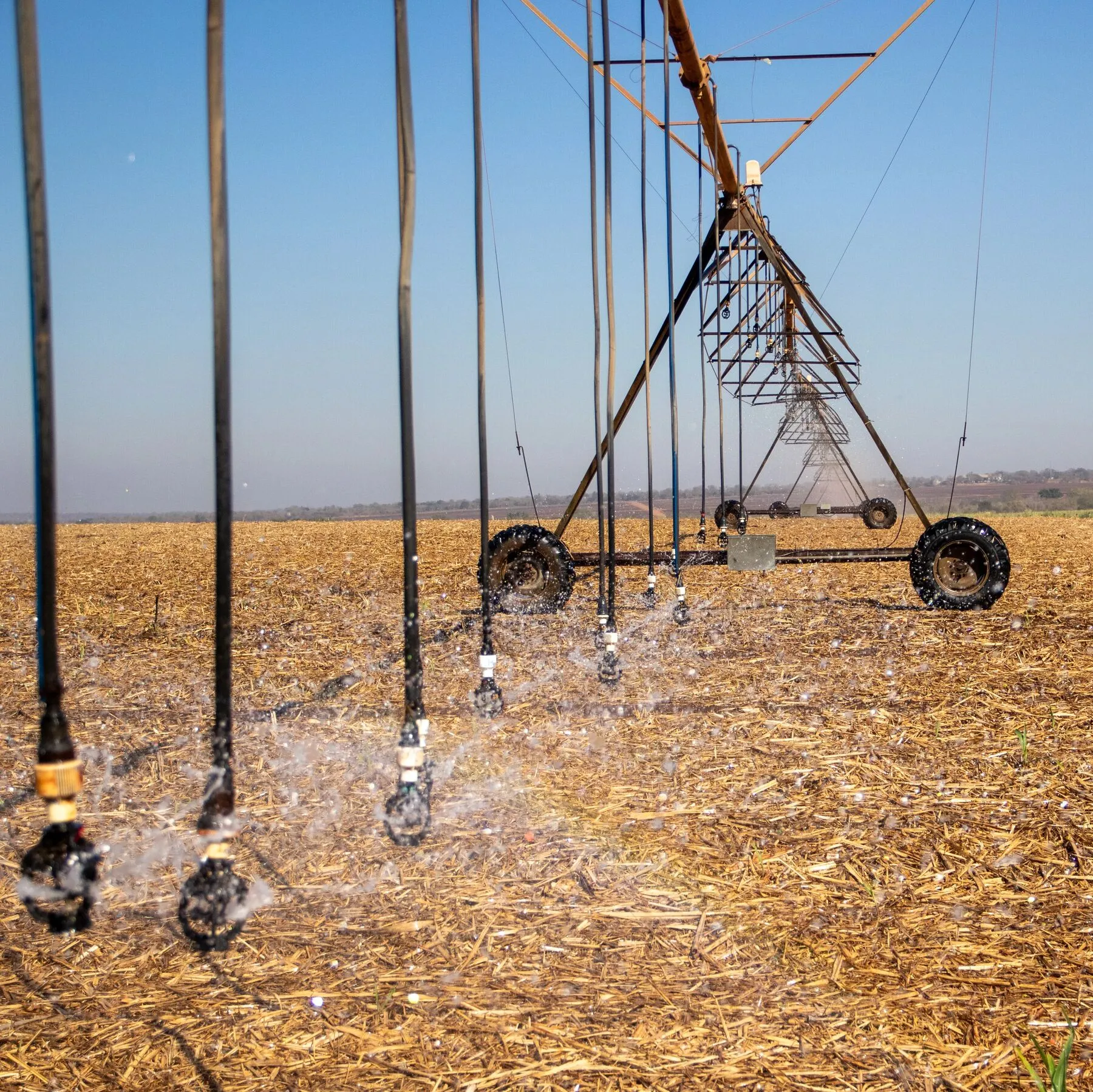 A highly efficient centre-pivot crop irrigation system at the Ubombo Sugar estate in Eswatini