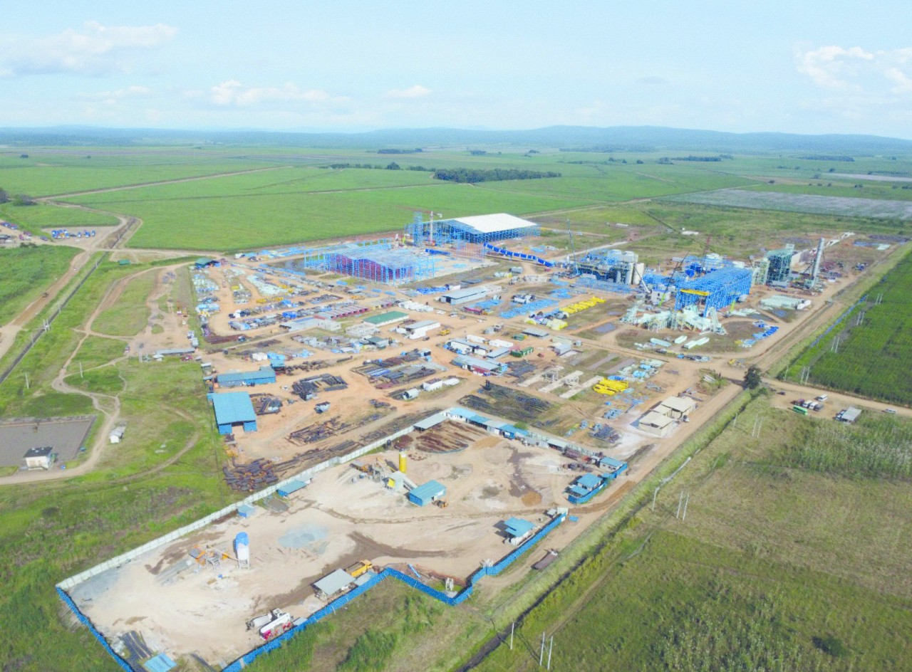 The K4 sugar factory and warehouse under construction at Kilombero in Tanzania