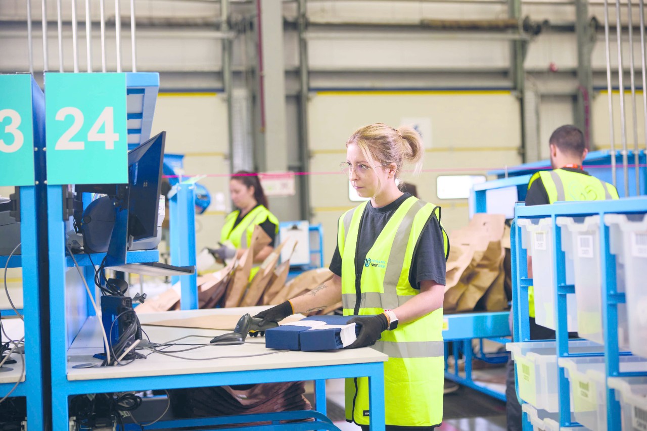 Packing orders at our Primark Click & Collect depot at Magna Park, UK