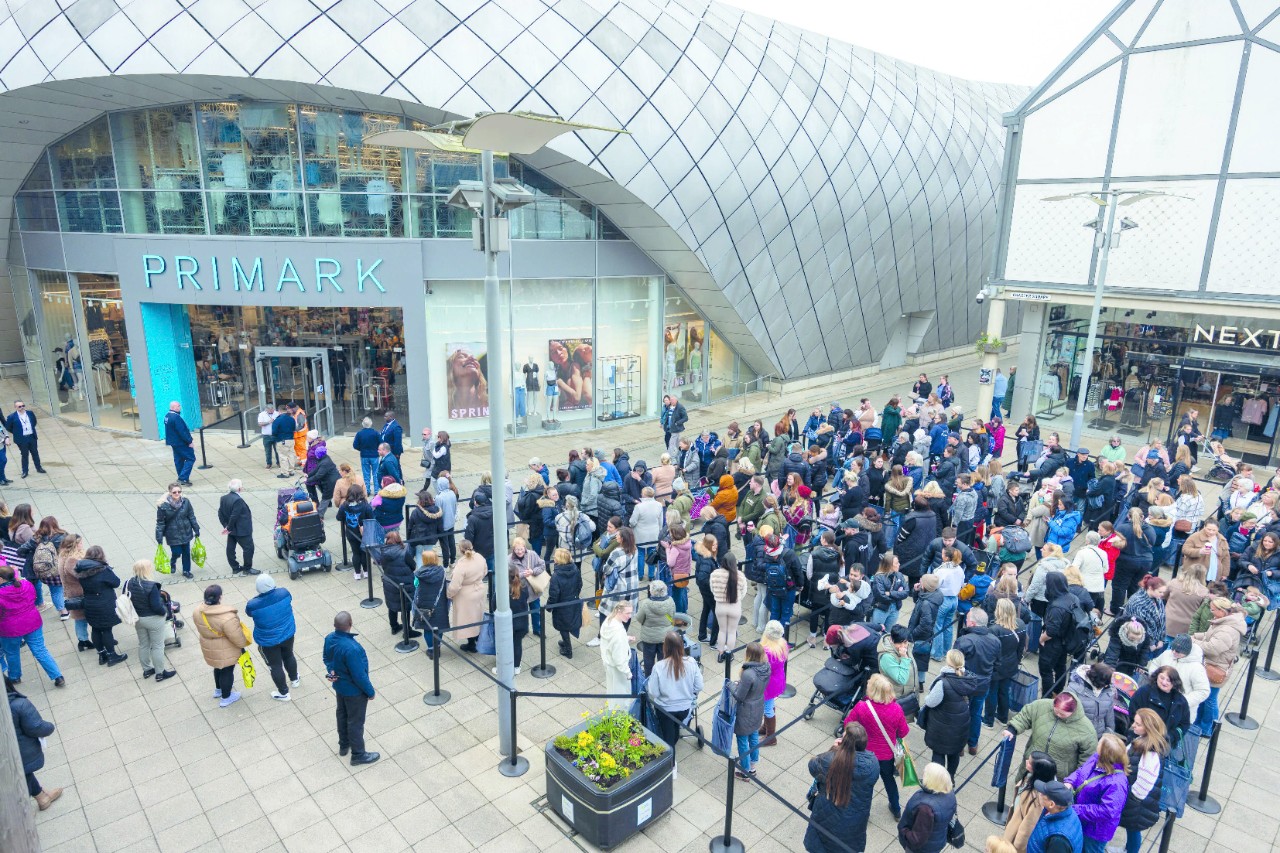 Opening day queue at Primark’s new store in Bury St Edmunds, 6 March 2024