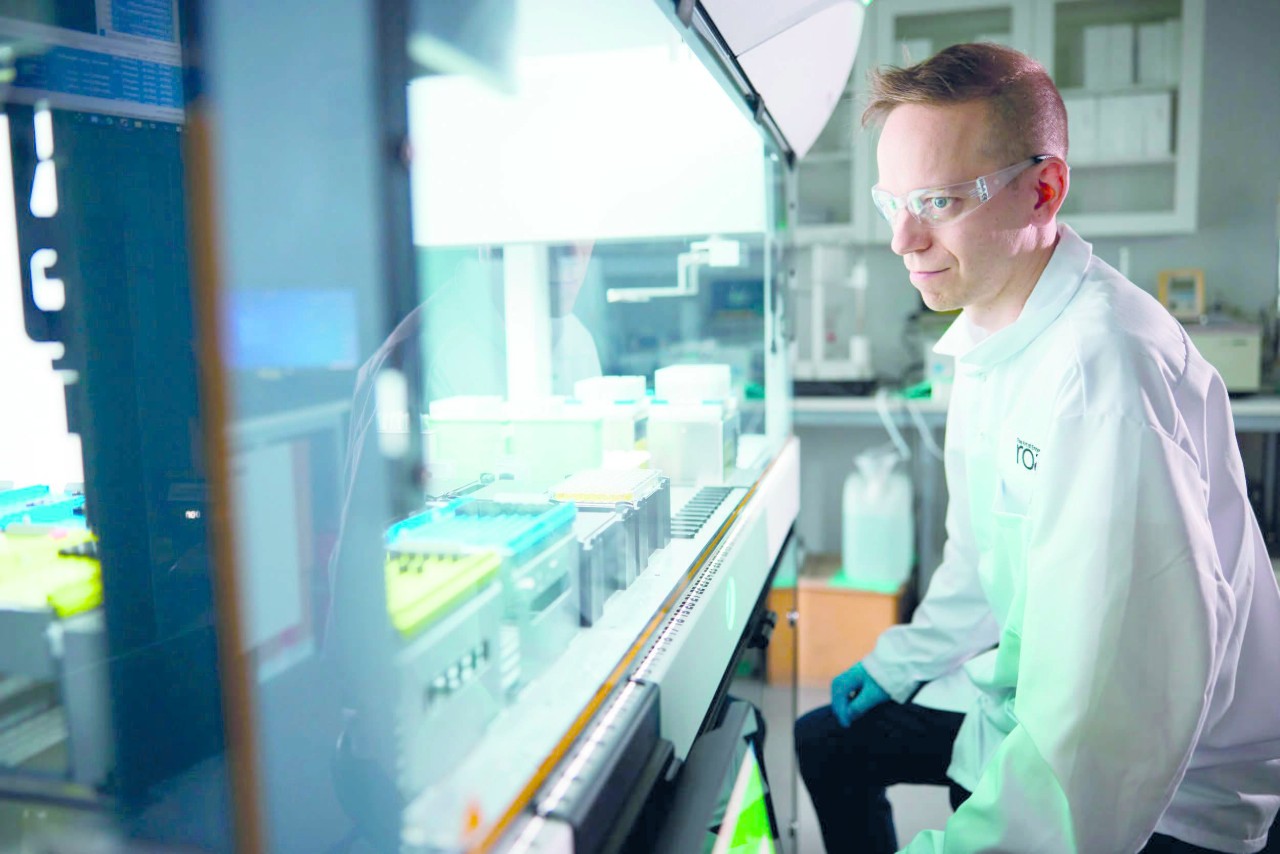 An AB Enzymes R&D colleague at our lab in Rajamäki, Finland