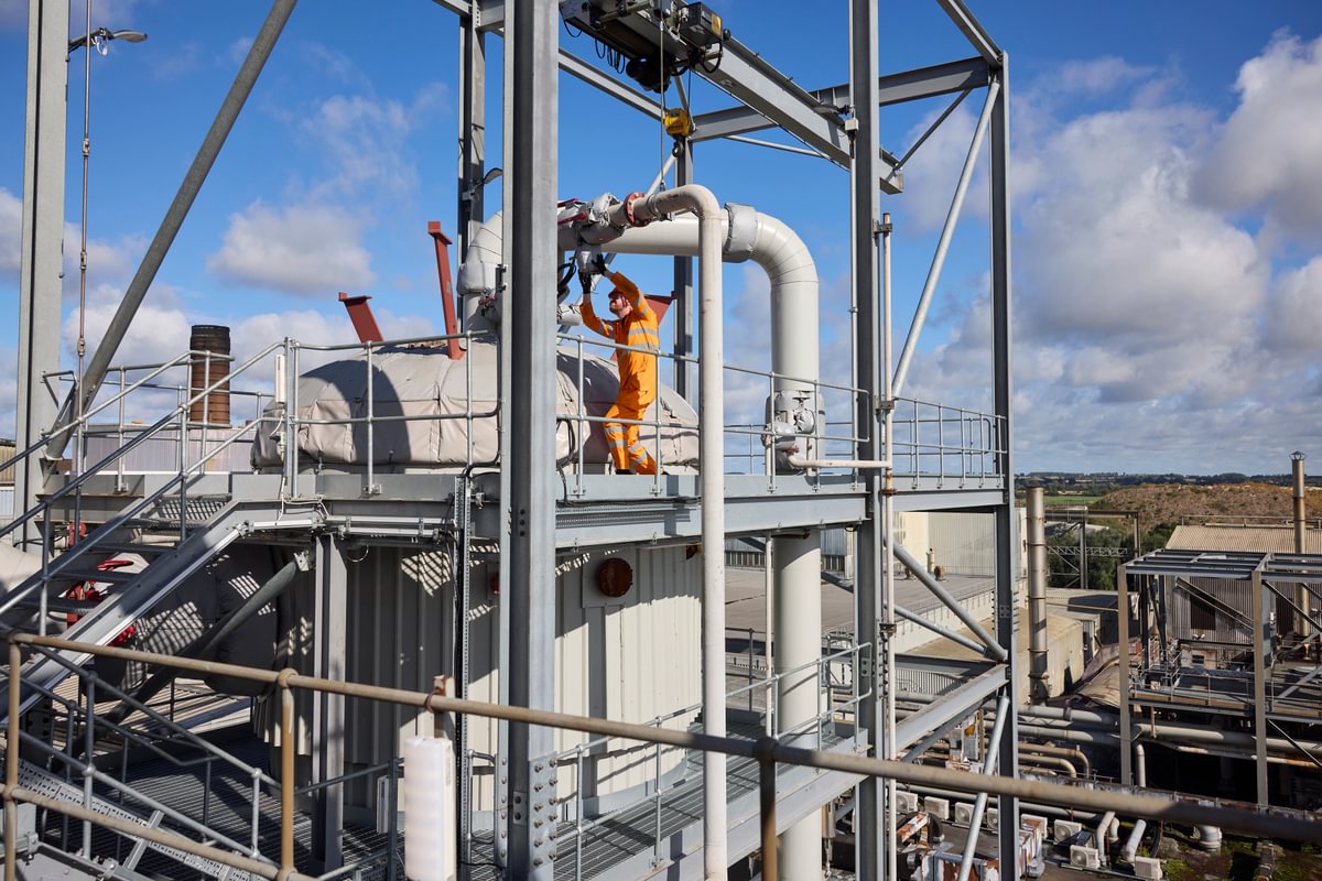 A British Sugar engineer inspecting an evaporator at our factory in Wissington, UK
