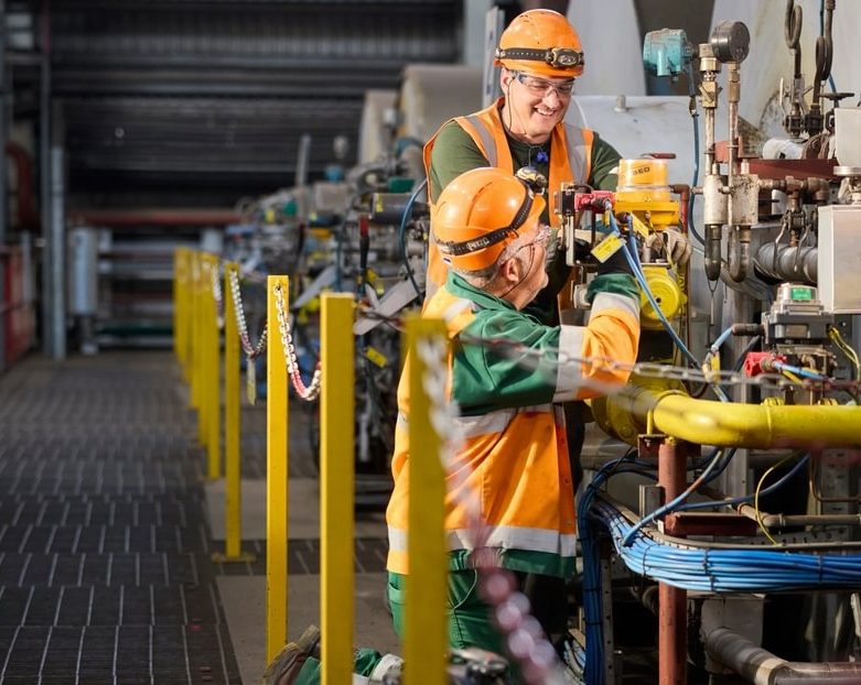 British Sugar engineers with the boilers for the animal feed dryers at our factory in Wissington, UK