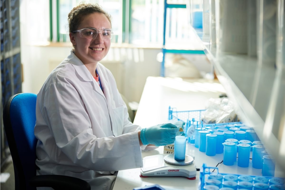 A colleague at AB Vista's technology and innovation centre in Ystrad Mynach, Wales