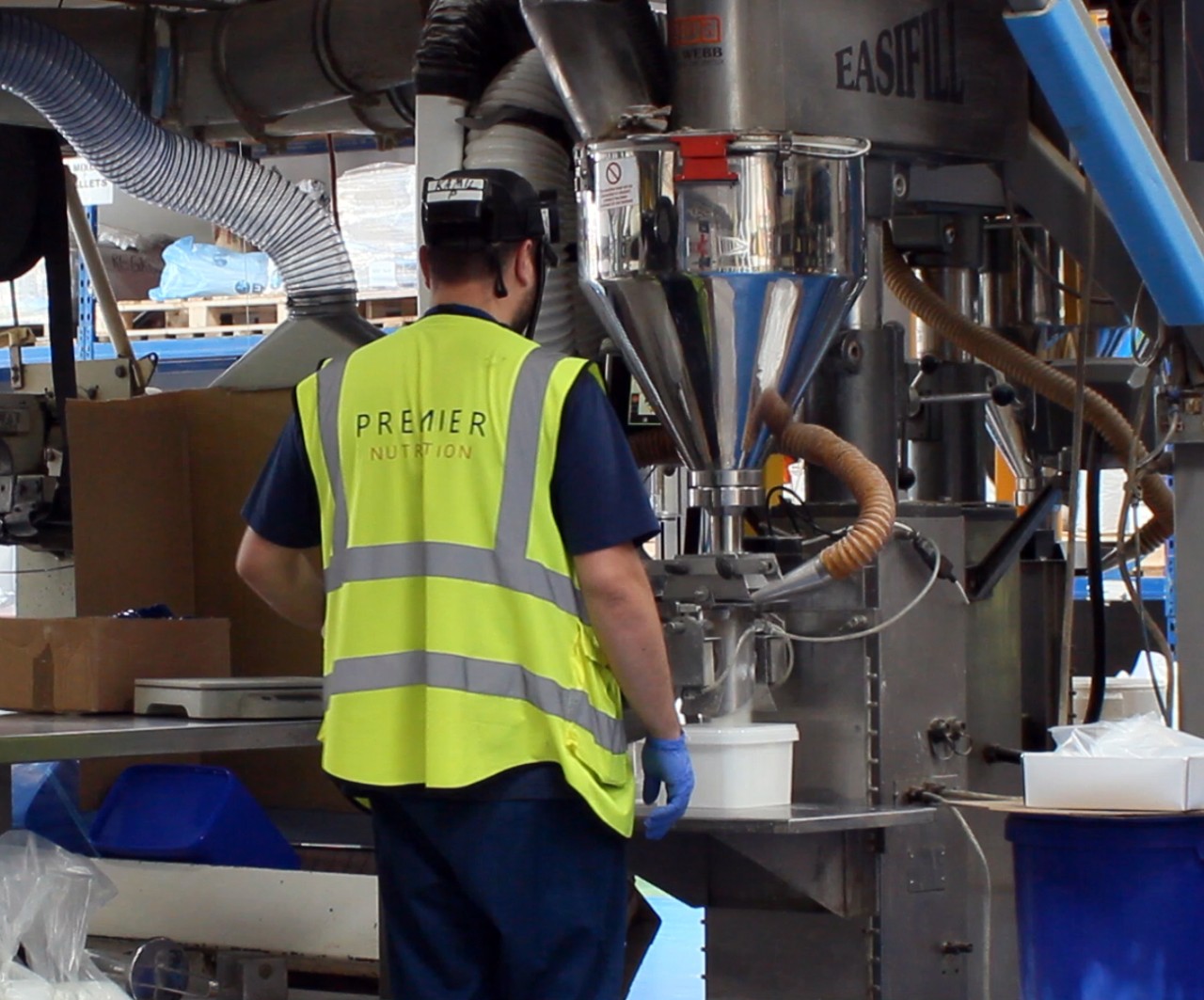 Packaging product at our manufacturing site in Staffordshire, UK