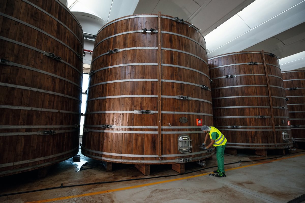 Ageing barrels for balsamic vinegar of Modena at Acetum’s factory in Cavezzo, Italy