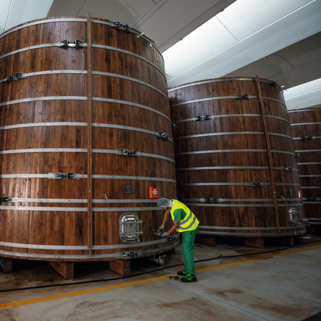 Ageing barrels for balsamic vinegar of Modena at Acetum’s factory in Cavezzo, Italy