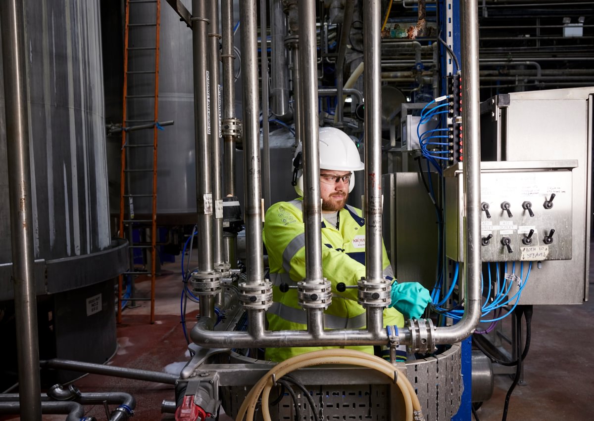 A colleague at AB Mauri's plant in Hull, UK