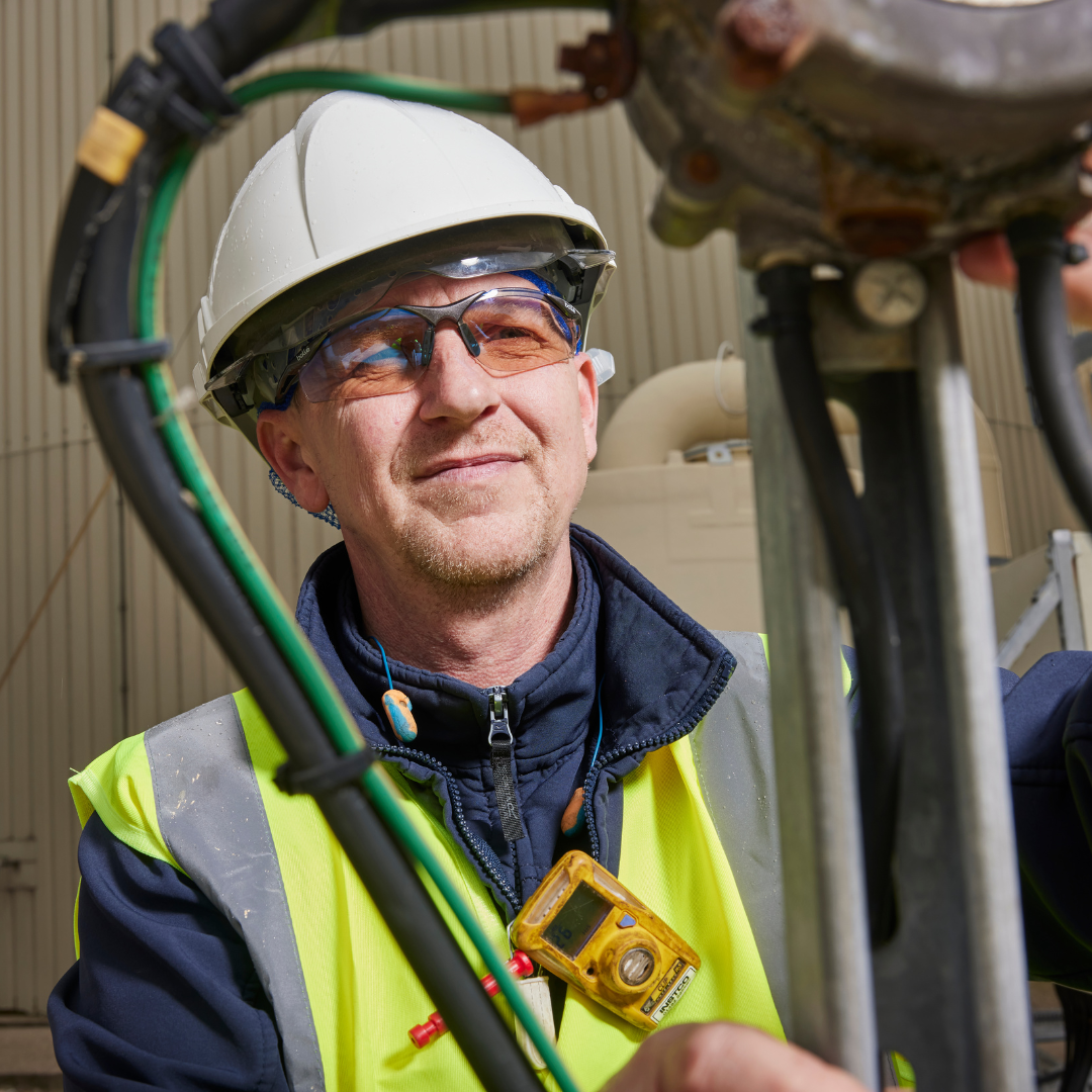 Team leader performing a routine inspection at AB Mauri's plant in Hull, UK