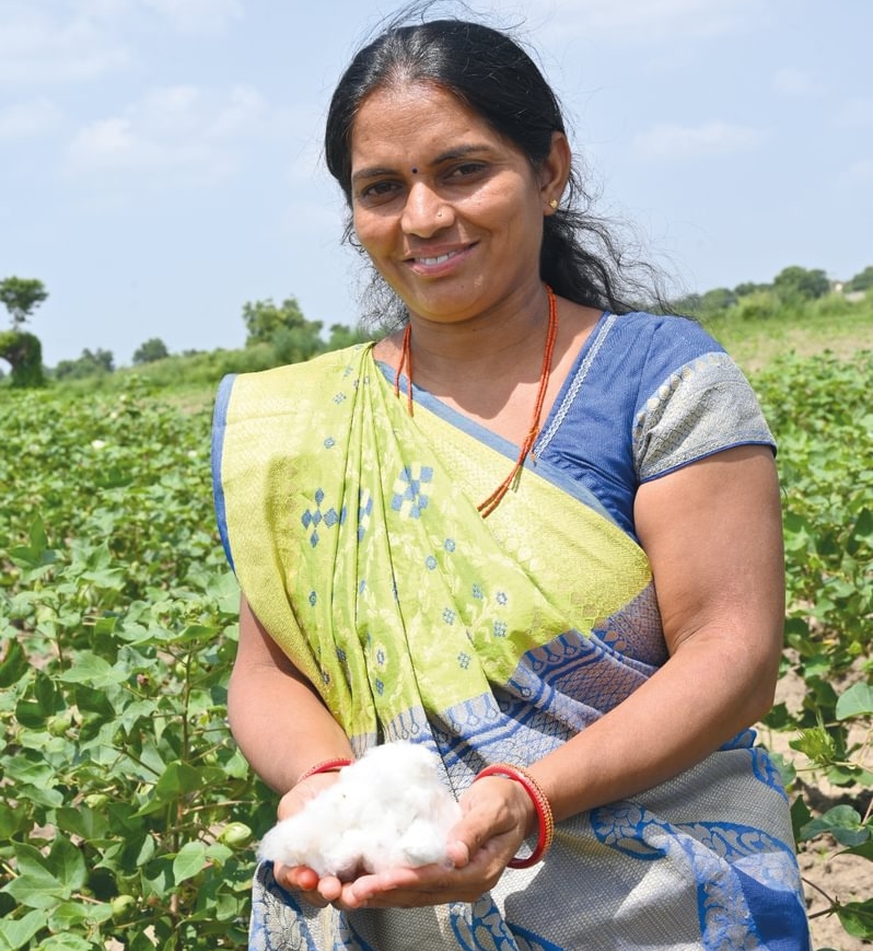 A cotton farmer in the Primark Cotton Project, India