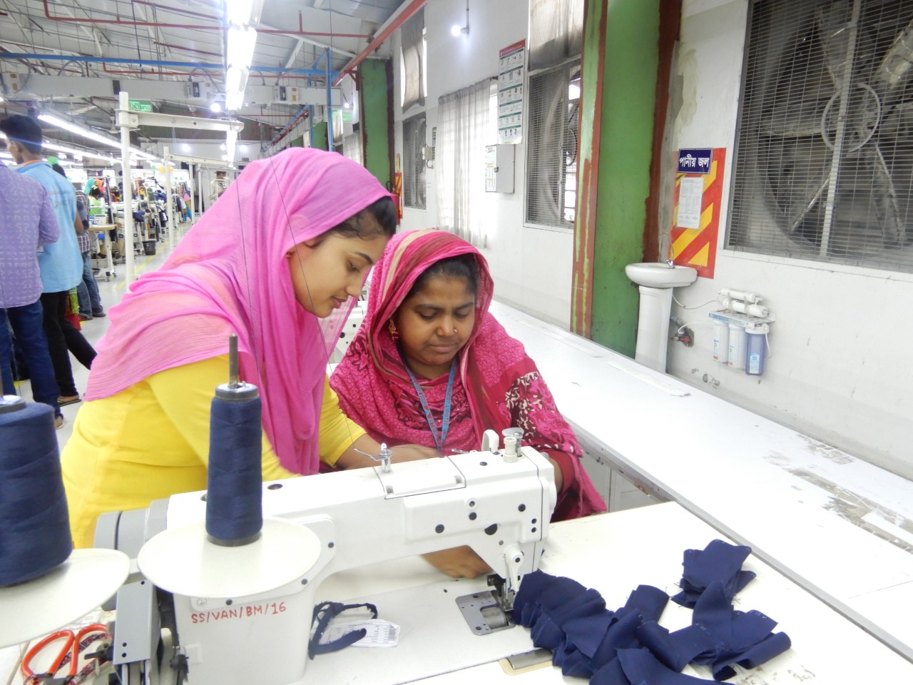 Factory worker undergoing training as part of the Sudokkho programme