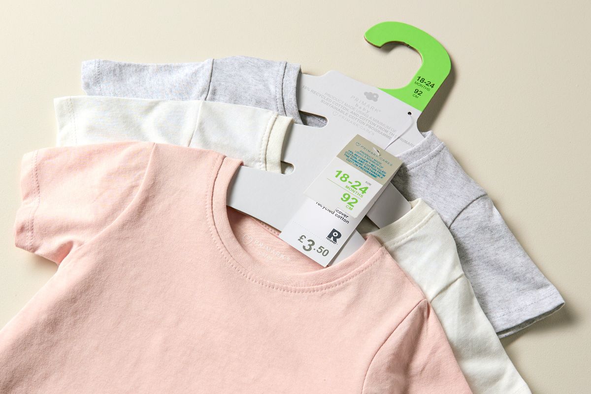 Removing plastic hangers from Primark’s Babywear