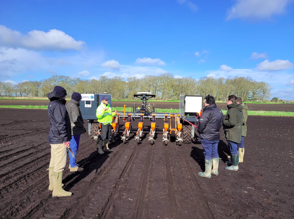 Robotti sugar beet seed planting demonstration in Cambridgeshire, UK