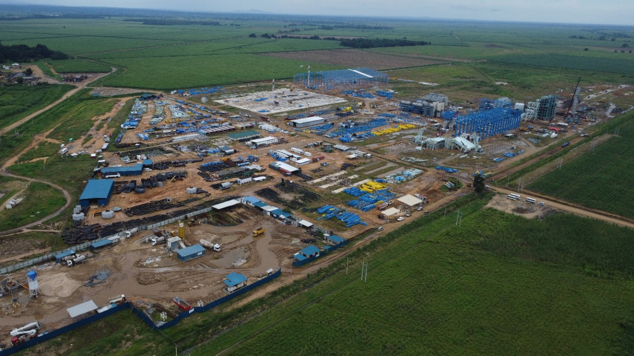 The K4 sugar factory and warehouse under construction at Kilombero in Tanzania