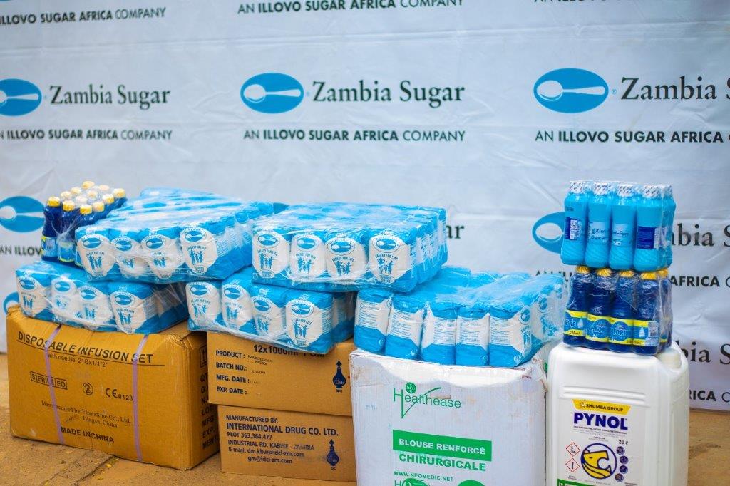Donation of goods from Zambia Sugar to assist the fight against a cholera outbreak in the Mazabuka district, Zambia