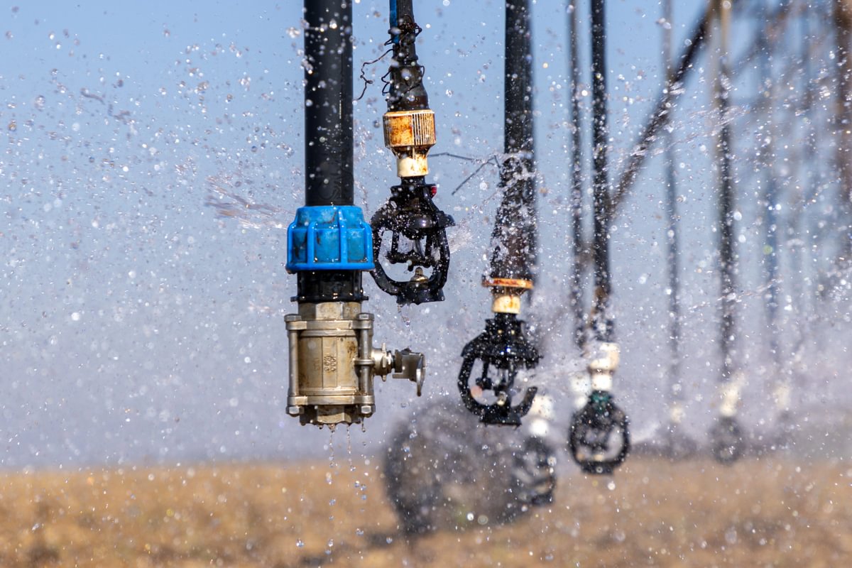 A sugar cane irrigation system at the Ubombo estate in Eswatini